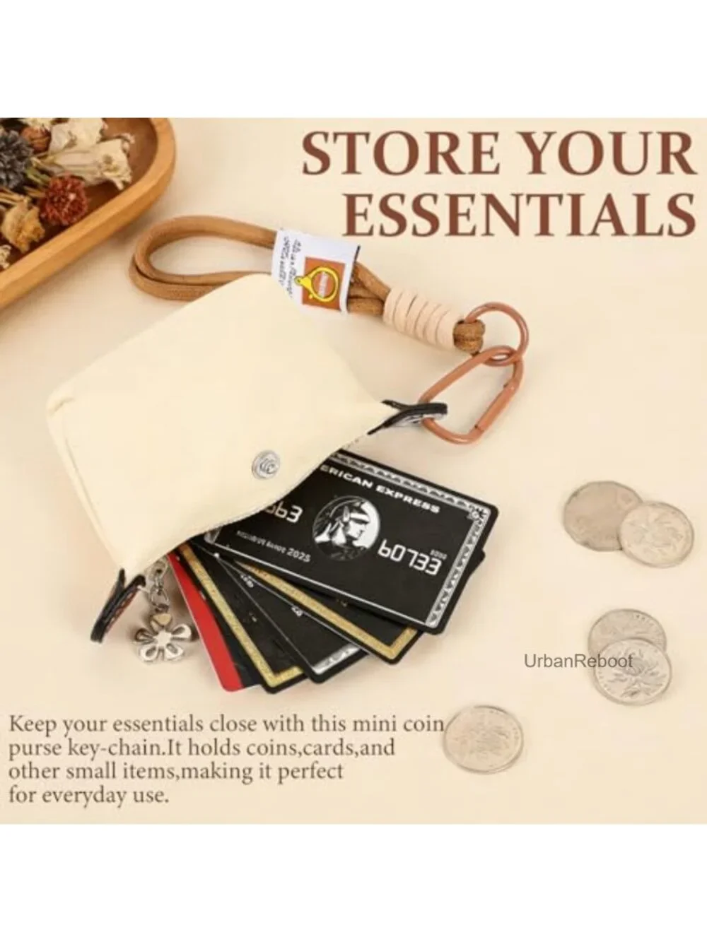 Mini Nylon Dumpling Bag with Detachable Wrist Strap Snap Closure Coin Purse